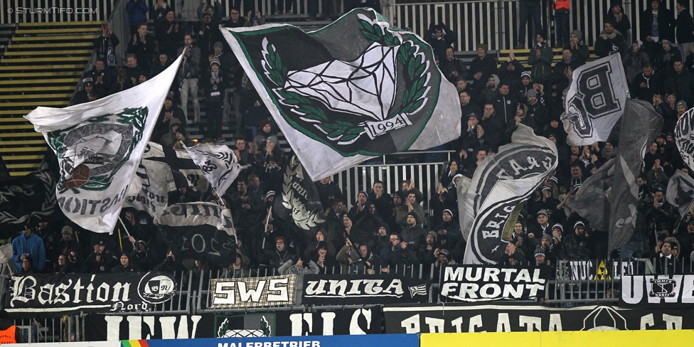 Mattersburg - Sturm Graz
Oesterreichische Fussball Bundesliga, 19. Runde, SV Mattersburg - SK Sturm Graz, Pappelstadion Mattersburg, 11.02.2017. 

Foto zeigt Fans von Sturm
