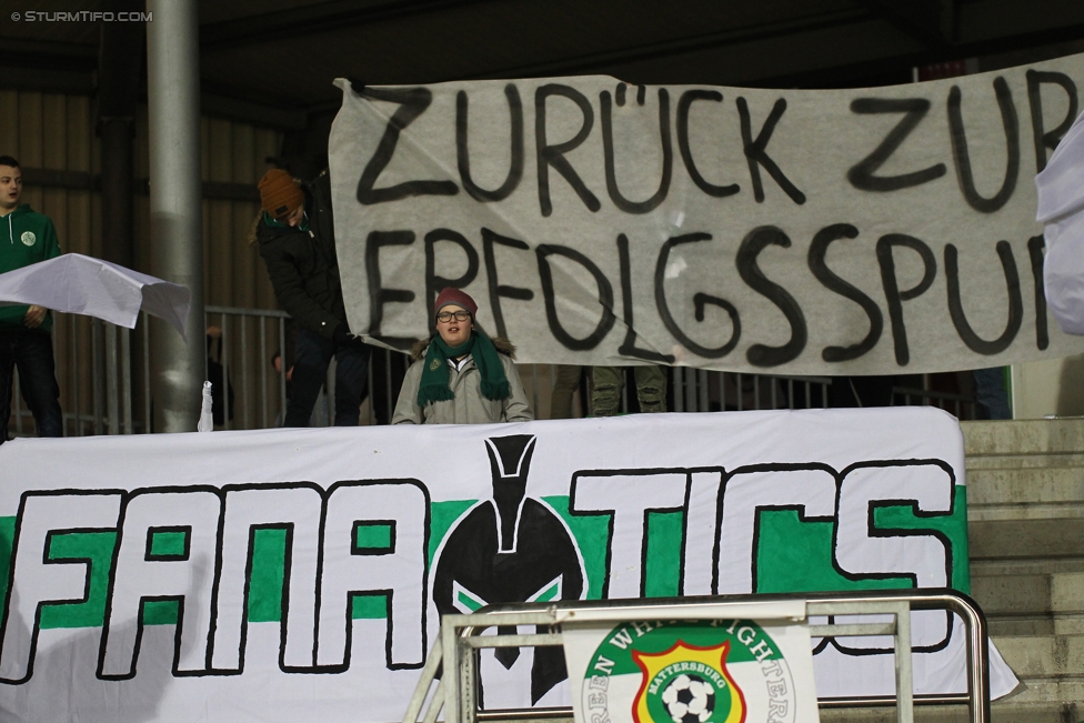 Mattersburg - Sturm Graz
Oesterreichische Fussball Bundesliga, 19. Runde, SV Mattersburg - SK Sturm Graz, Pappelstadion Mattersburg, 11.02.2017. 

Foto zeigt Fans von Mattersburg
