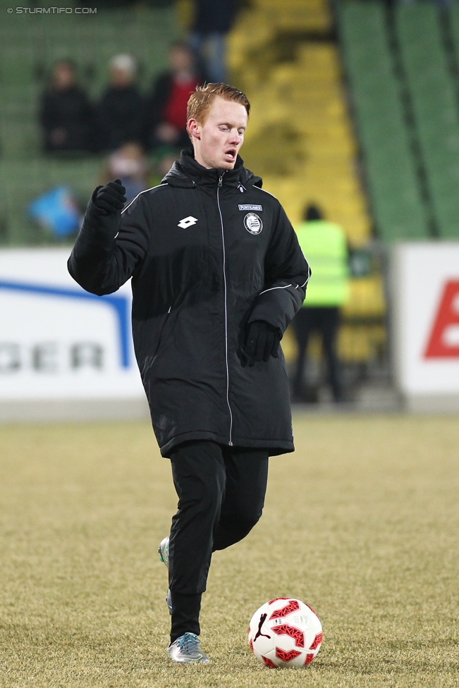 Mattersburg - Sturm Graz
Oesterreichische Fussball Bundesliga, 19. Runde, SV Mattersburg - SK Sturm Graz, Pappelstadion Mattersburg, 11.02.2017. 

Foto zeigt Martin Ovenstad (Sturm)
