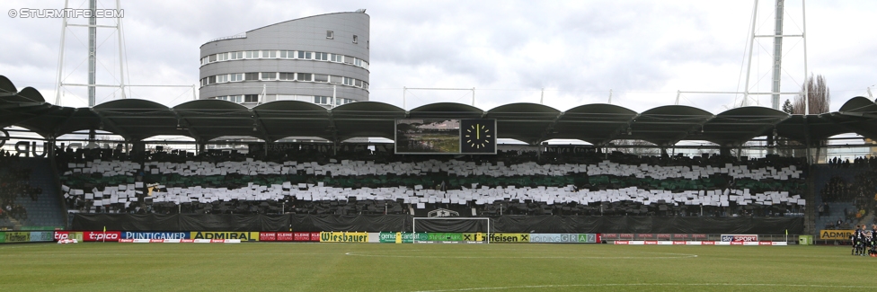 Sturm Graz - Austria Wien
Oesterreichische Fussball Bundesliga, 20. Runde, SK Sturm Graz - FK Austria Wien, Stadion Liebenau Graz, 18.02.2017. 

Foto zeigt Fans von Sturm mit einer Choreografie
