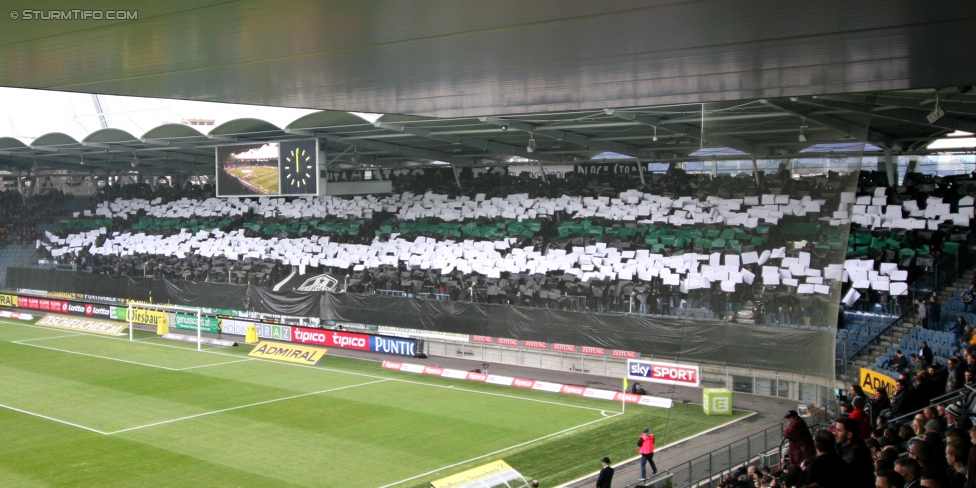 Sturm Graz - Austria Wien
Oesterreichische Fussball Bundesliga, 20. Runde, SK Sturm Graz - FK Austria Wien, Stadion Liebenau Graz, 18.02.2017. 

Foto zeigt Fans von Sturm mit einer Choreografie
