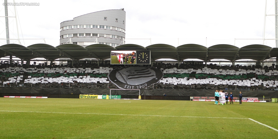 Sturm Graz - Austria Wien
Oesterreichische Fussball Bundesliga, 20. Runde, SK Sturm Graz - FK Austria Wien, Stadion Liebenau Graz, 18.02.2017. 

Foto zeigt Fans von Sturm mit einer Choreografie
