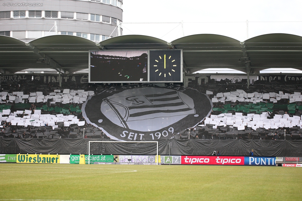 Sturm Graz - Austria Wien
Oesterreichische Fussball Bundesliga, 20. Runde, SK Sturm Graz - FK Austria Wien, Stadion Liebenau Graz, 18.02.2017. 

Foto zeigt Fans von Sturm mit einer Choreografie
