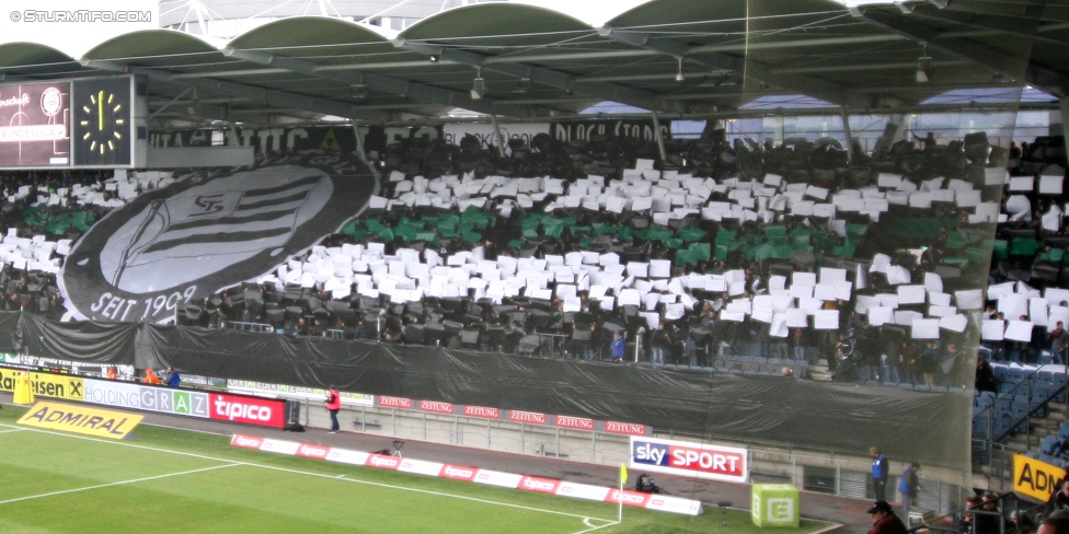 Sturm Graz - Austria Wien
Oesterreichische Fussball Bundesliga, 20. Runde, SK Sturm Graz - FK Austria Wien, Stadion Liebenau Graz, 18.02.2017. 

Foto zeigt Fans von Sturm mit einer Choreografie
