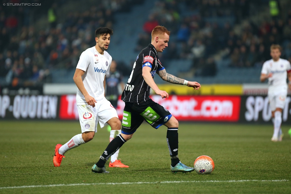 Sturm Graz - Austria Wien
Oesterreichische Fussball Bundesliga, 20. Runde, SK Sturm Graz - FK Austria Wien, Stadion Liebenau Graz, 18.02.2017. 

Foto zeigt Martin Ovenstad (Sturm)
