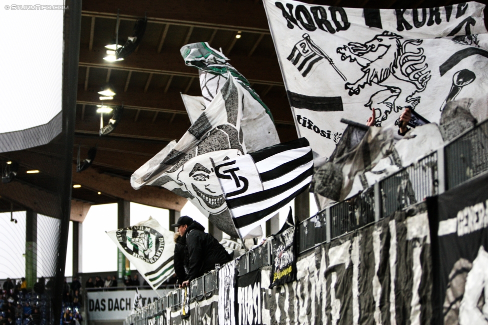 St. Poelten - Sturm Graz
Oesterreichische Fussball Bundesliga, 21. Runde, SKN St. Poelten - SK Sturm Graz, Arena St. Poelten, 26.02.2017. 

Foto zeigt Fans von Sturm
