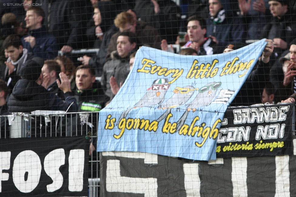 St. Poelten - Sturm Graz
Oesterreichische Fussball Bundesliga, 21. Runde, SKN St. Poelten - SK Sturm Graz, Arena St. Poelten, 26.02.2017. 

Foto zeigt Fans von Sturm
