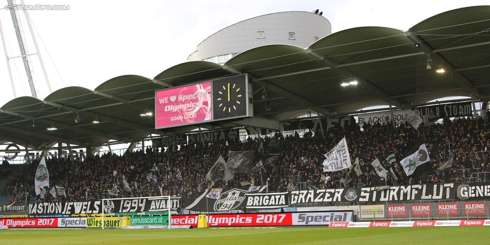 Sturm Graz - Altach
Oesterreichische Fussball Bundesliga, 22. Runde, SK Sturm Graz - SC Rheindorf Altach, Stadion Liebenau Graz, 04.03.2017. 

Foto zeigt Fans von Sturm
