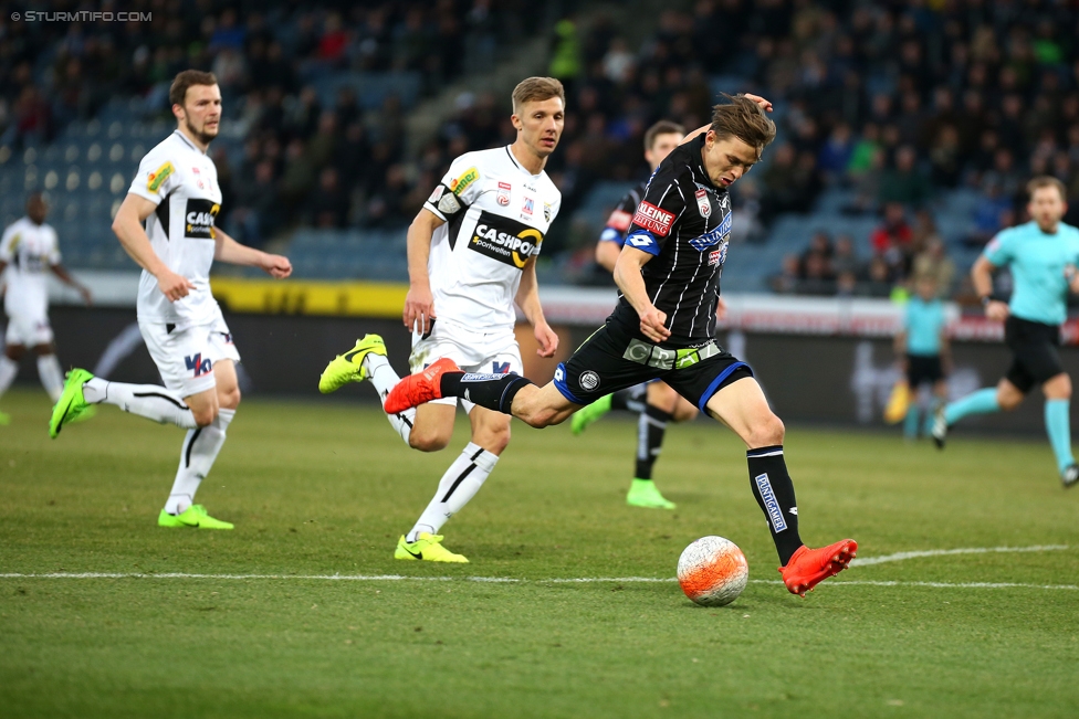 Sturm Graz - Altach
Oesterreichische Fussball Bundesliga, 22. Runde, SK Sturm Graz - SC Rheindorf Altach, Stadion Liebenau Graz, 04.03.2017. 

Foto zeigt Stefan Hierlaender (Sturm)
Schlüsselwörter: tor