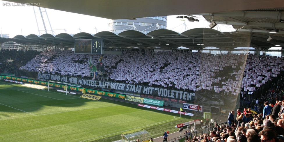 Sturm Graz - Rapid Wien
Oesterreichische Fussball Bundesliga, 23. Runde, SK Sturm Graz - SK Rapid Wien, Stadion Liebenau Graz, 12.03.2017. 

Foto zeigt Fans von Sturm mit einer Choreografie
