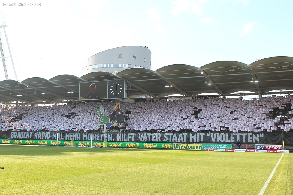 Sturm Graz - Rapid Wien
Oesterreichische Fussball Bundesliga, 23. Runde, SK Sturm Graz - SK Rapid Wien, Stadion Liebenau Graz, 12.03.2017. 

Foto zeigt Fans von Sturm mit einer Choreografie
