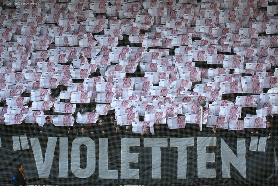 Sturm Graz - Rapid Wien
Oesterreichische Fussball Bundesliga, 23. Runde, SK Sturm Graz - SK Rapid Wien, Stadion Liebenau Graz, 12.03.2017. 

Foto zeigt Fans von Sturm mit einer Choreografie
