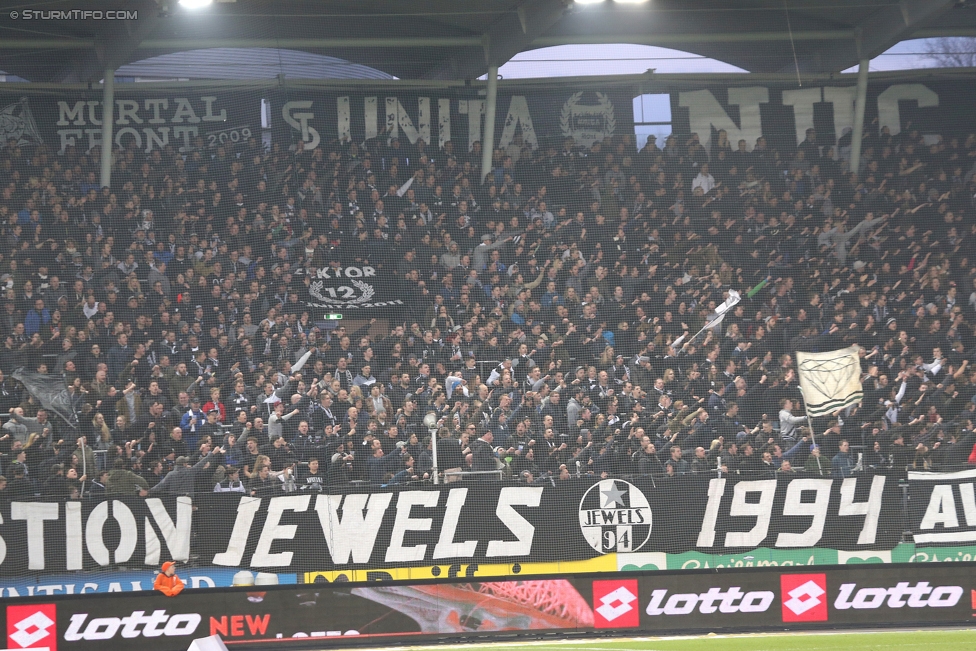 Sturm Graz - Rapid Wien
Oesterreichische Fussball Bundesliga, 23. Runde, SK Sturm Graz - SK Rapid Wien, Stadion Liebenau Graz, 12.03.2017. 

Foto zeigt Fans von Sturm
