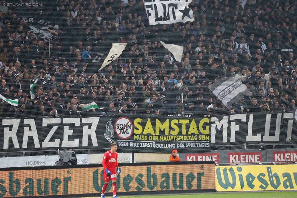 Sturm Graz - Rapid Wien
Oesterreichische Fussball Bundesliga, 23. Runde, SK Sturm Graz - SK Rapid Wien, Stadion Liebenau Graz, 12.03.2017. 

Foto zeigt Fans von Sturm
