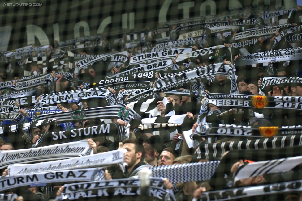 Sturm Graz - Rapid Wien
Oesterreichische Fussball Bundesliga, 23. Runde, SK Sturm Graz - SK Rapid Wien, Stadion Liebenau Graz, 12.03.2017. 

Foto zeigt Fans von Sturm
