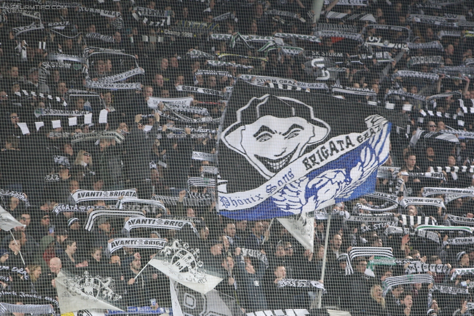 Sturm Graz - Rapid Wien
Oesterreichische Fussball Bundesliga, 23. Runde, SK Sturm Graz - SK Rapid Wien, Stadion Liebenau Graz, 12.03.2017. 

Foto zeigt Fans von Sturm
