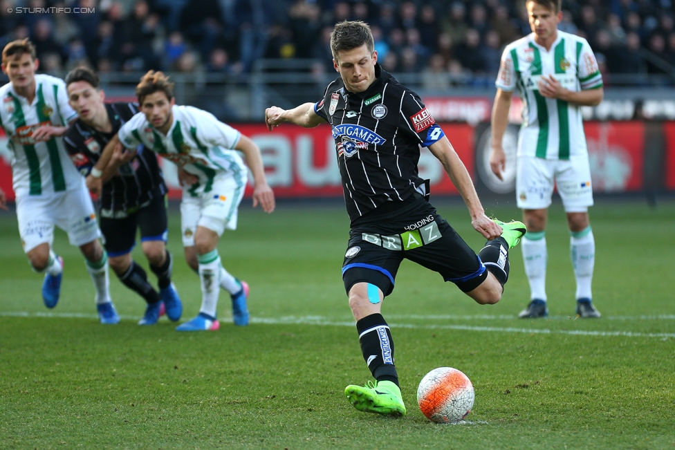 Sturm Graz - Rapid Wien
Oesterreichische Fussball Bundesliga, 23. Runde, SK Sturm Graz - SK Rapid Wien, Stadion Liebenau Graz, 12.03.2017. 

Foto zeigt Deni Alar (Sturm)
Schlüsselwörter: elfmeter