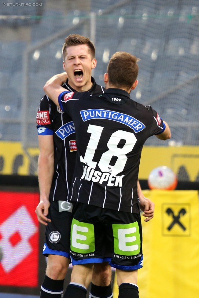 Sturm Graz - Wolfsberg
Oesterreichische Fussball Bundesliga, 25. Runde, SK Sturm Graz - Wolfsberger AC, Stadion Liebenau Graz, 01.04.2017. 

Foto zeigt Deni Alar (Sturm) und Philipp Huspek (Sturm)
Schlüsselwörter: torjubel