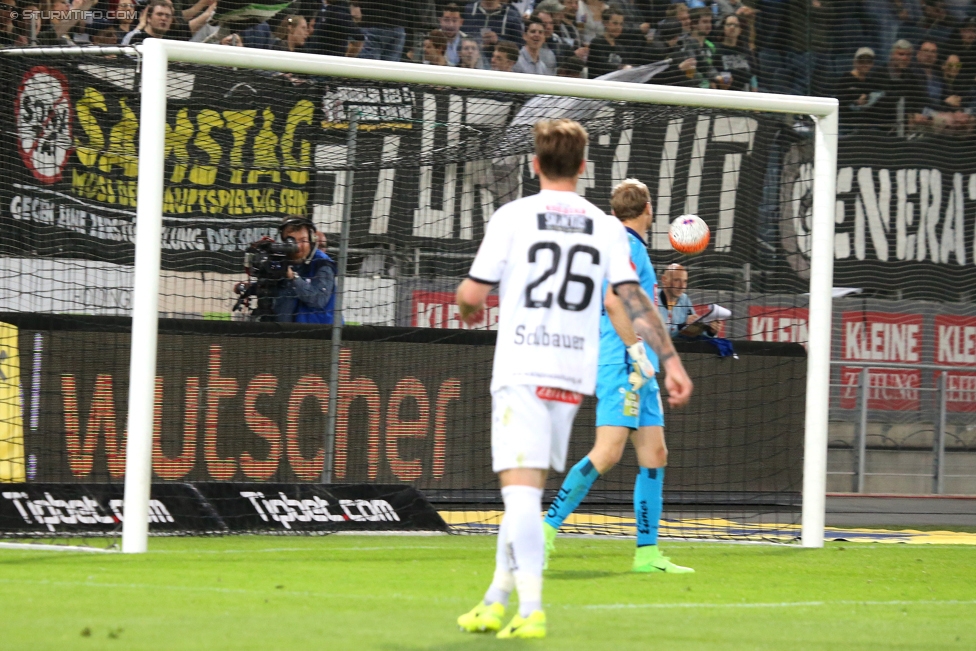 Sturm Graz - Wolfsberg
Oesterreichische Fussball Bundesliga, 25. Runde, SK Sturm Graz - Wolfsberger AC, Stadion Liebenau Graz, 01.04.2017. 

Foto zeigt Michael Sollbauer (Wolfsberg) und Alexander Kofler (Wolfsberg)
Schlüsselwörter: tor