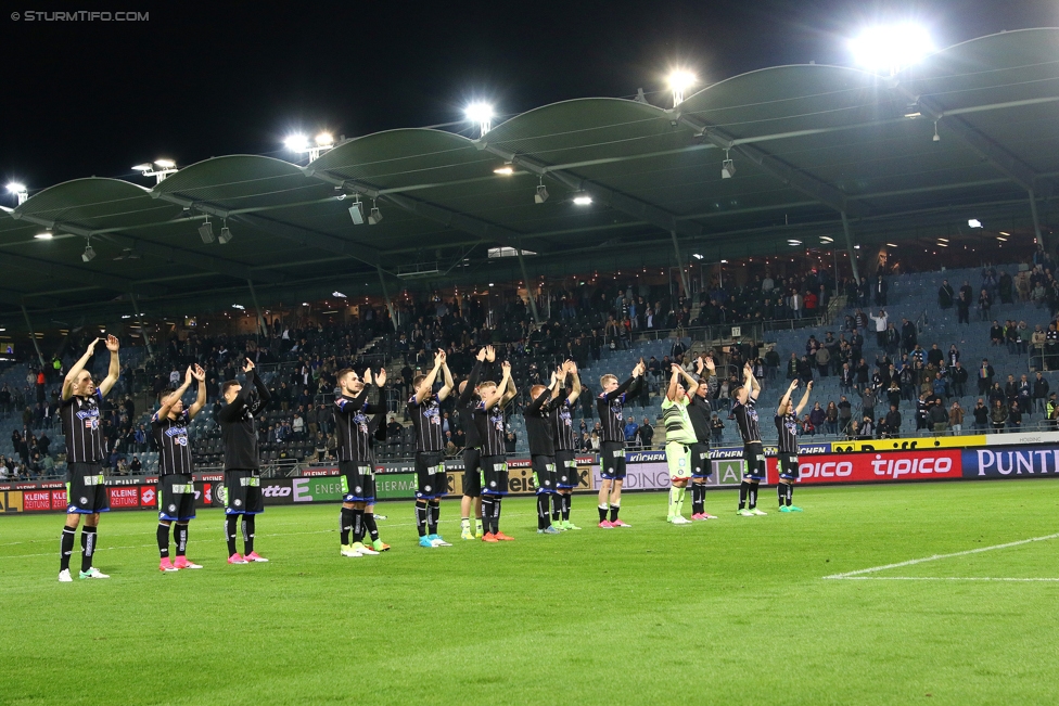 Sturm Graz - Ried
Oesterreichische Fussball Bundesliga, 29. Runde, SK Sturm Graz - SV Ried, Stadion Liebenau Graz, 15.04.2017. 

Foto zeigt die Mannschaft von Sturm
Schlüsselwörter: jubel