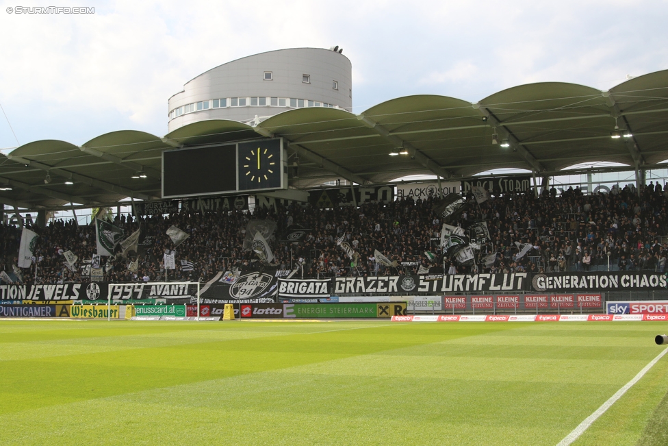 Sturm Graz - Mattersburg
Oesterreichische Fussball Bundesliga, 30. Runde, SK Sturm Graz - SV Mattersburg, Stadion Liebenau Graz, 22.04.2017. 

Foto zeigt Fans von Sturm
