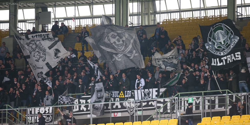 Austria Wien - Sturm Graz
Oesterreichische Fussball Bundesliga, 31. Runde, FK Austria Wien - SK Sturm Graz, Ernst Happel Stadion Wien, 29.04.2017. 

Foto zeigt Fans von Sturm
