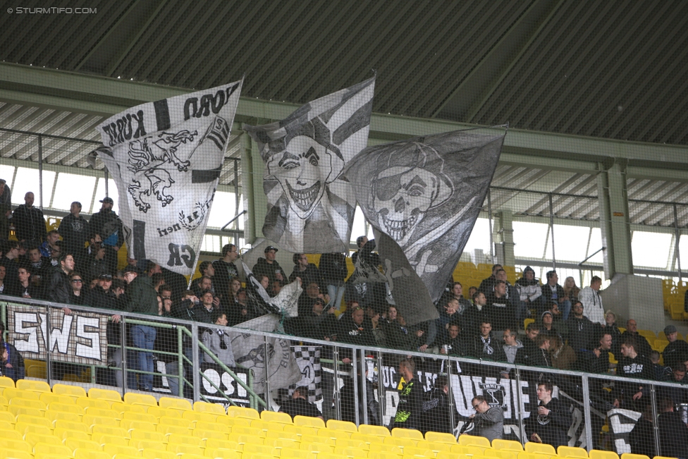 Austria Wien - Sturm Graz
Oesterreichische Fussball Bundesliga, 31. Runde, FK Austria Wien - SK Sturm Graz, Ernst Happel Stadion Wien, 29.04.2017. 

Foto zeigt Fans von Sturm
