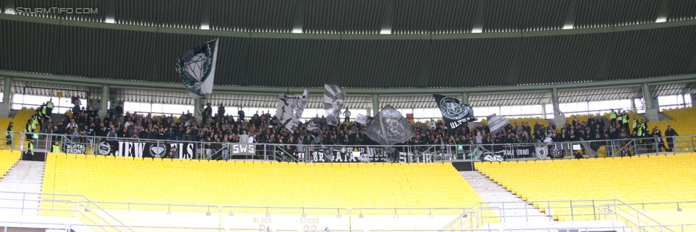 Austria Wien - Sturm Graz
Oesterreichische Fussball Bundesliga, 31. Runde, FK Austria Wien - SK Sturm Graz, Ernst Happel Stadion Wien, 29.04.2017. 

Foto zeigt Fans von Sturm
