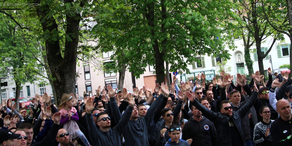 Gruabn Initiative Legendentag
Gruabn Initiative Legendentag, Stadion Gruabn Graz, 01.05.2017.

Foto zeigt Fans von Sturm im Augarten
