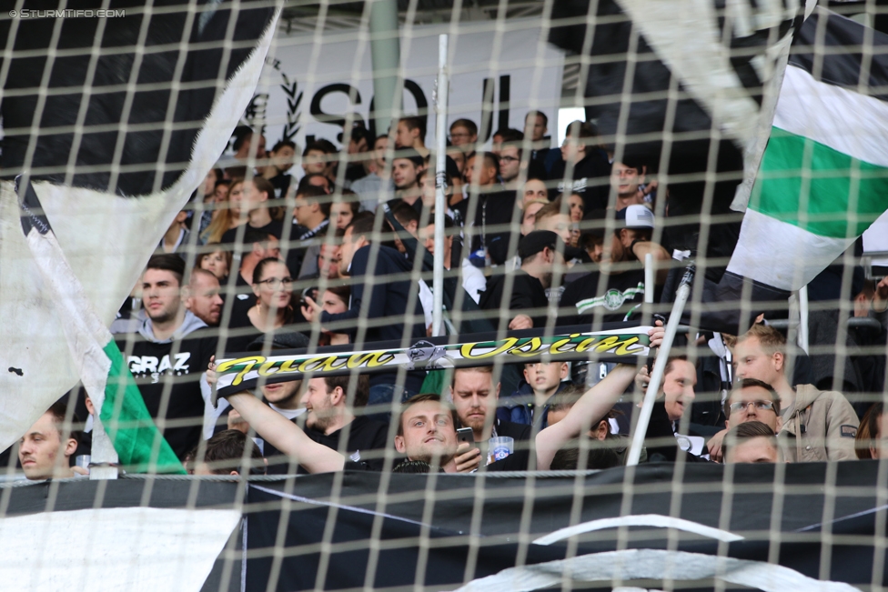 Sturm Graz - St. Poelten
Oesterreichische Fussball Bundesliga, 32. Runde, SK Sturm Graz - SKN St. Poelten, Stadion Liebenau Graz, 06.05.2017. 

Foto zeigt Fans von Sturm
