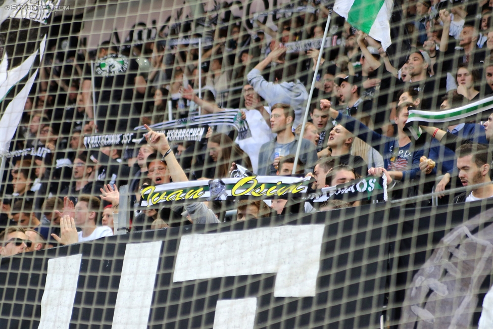 Sturm Graz - St. Poelten
Oesterreichische Fussball Bundesliga, 32. Runde, SK Sturm Graz - SKN St. Poelten, Stadion Liebenau Graz, 06.05.2017. 

Foto zeigt Fans von Sturm
