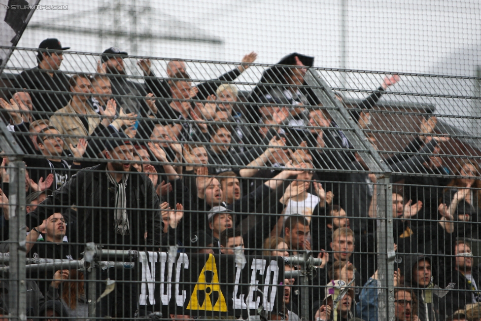 Altach - Sturm Graz
Oesterreichische Fussball Bundesliga, 33. Runde, SC Rheindorf Altach - SK Sturm Graz, Stadion Schnabelholz Altach, 14.05.2017. 

Foto zeigt Fans von Sturm
