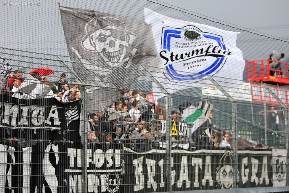 Altach - Sturm Graz
Oesterreichische Fussball Bundesliga, 33. Runde, SC Rheindorf Altach - SK Sturm Graz, Stadion Schnabelholz Altach, 14.05.2017. 

Foto zeigt Fans von Sturm
