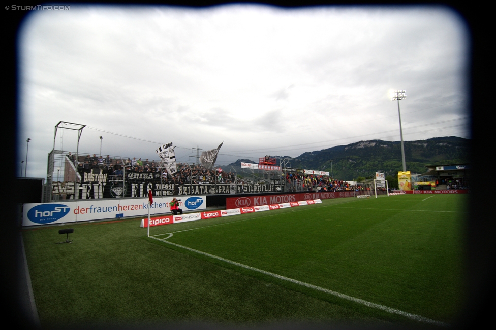 Altach - Sturm Graz
Oesterreichische Fussball Bundesliga, 33. Runde, SC Rheindorf Altach - SK Sturm Graz, Stadion Schnabelholz Altach, 14.05.2017. 

Foto zeigt Fans von Sturm
