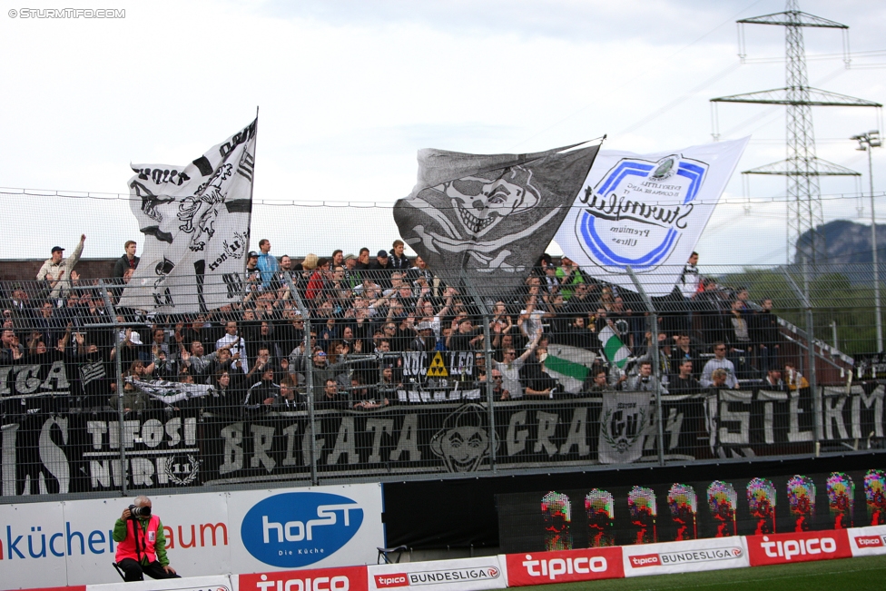 Altach - Sturm Graz
Oesterreichische Fussball Bundesliga, 33. Runde, SC Rheindorf Altach - SK Sturm Graz, Stadion Schnabelholz Altach, 14.05.2017. 

Foto zeigt Fans von Sturm
