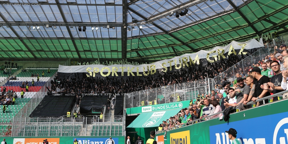 Rapid Wien - Sturm Graz
Oesterreichische Fussball Bundesliga, 34. Runde, SK Rapid Wien - SK Sturm Graz, Weststadion Wien, 21.05.2017. 

Foto zeigt Fans von Sturm mit einer Choreografie
