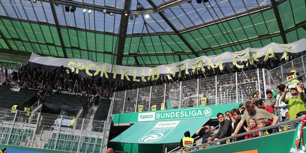 Rapid Wien - Sturm Graz
Oesterreichische Fussball Bundesliga, 34. Runde, SK Rapid Wien - SK Sturm Graz, Weststadion Wien, 21.05.2017. 

Foto zeigt Fans von Sturm mit einer Choreografie
