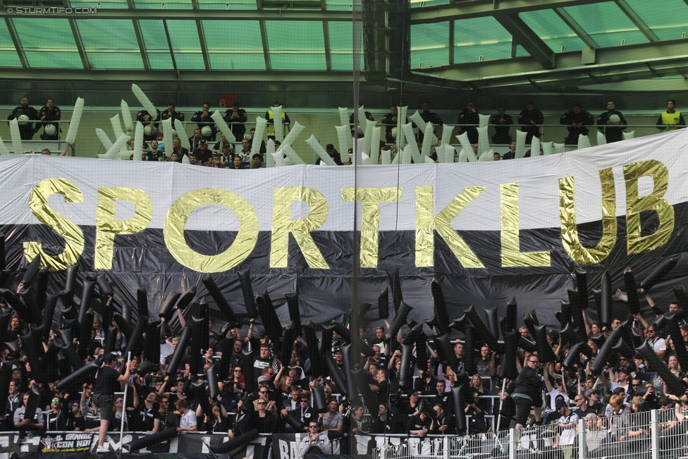 Rapid Wien - Sturm Graz
Oesterreichische Fussball Bundesliga, 34. Runde, SK Rapid Wien - SK Sturm Graz, Weststadion Wien, 21.05.2017. 

Foto zeigt Fans von Sturm mit einer Choreografie
