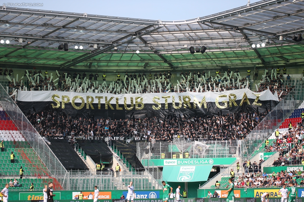 Rapid Wien - Sturm Graz
Oesterreichische Fussball Bundesliga, 34. Runde, SK Rapid Wien - SK Sturm Graz, Weststadion Wien, 21.05.2017. 

Foto zeigt Fans von Sturm mit einer Choreografie
