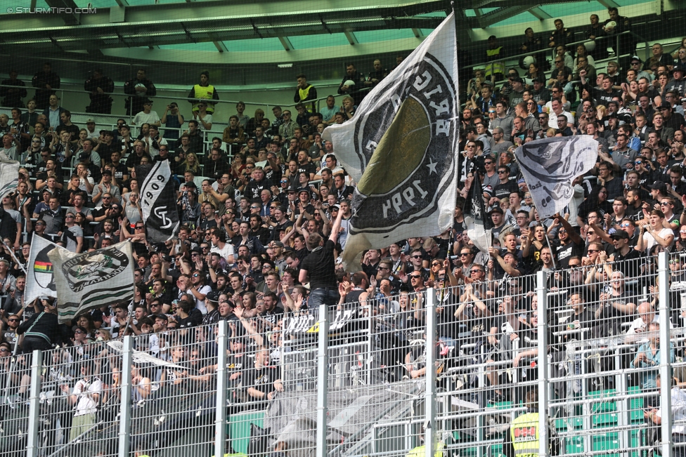 Rapid Wien - Sturm Graz
Oesterreichische Fussball Bundesliga, 34. Runde, SK Rapid Wien - SK Sturm Graz, Weststadion Wien, 21.05.2017. 

Foto zeigt Fans von Sturm
