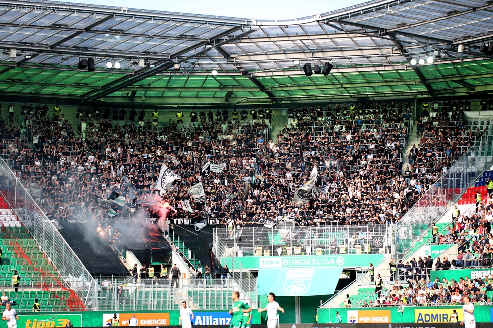 Rapid Wien - Sturm Graz
Oesterreichische Fussball Bundesliga, 34. Runde, SK Rapid Wien - SK Sturm Graz, Weststadion Wien, 21.05.2017. 

Foto zeigt Fans von Sturm
Schlüsselwörter: pyrotechnik