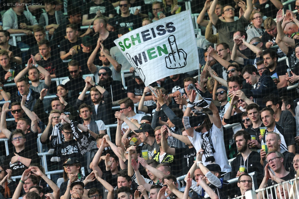 Rapid Wien - Sturm Graz
Oesterreichische Fussball Bundesliga, 34. Runde, SK Rapid Wien - SK Sturm Graz, Weststadion Wien, 21.05.2017. 

Foto zeigt Fans von Sturm
