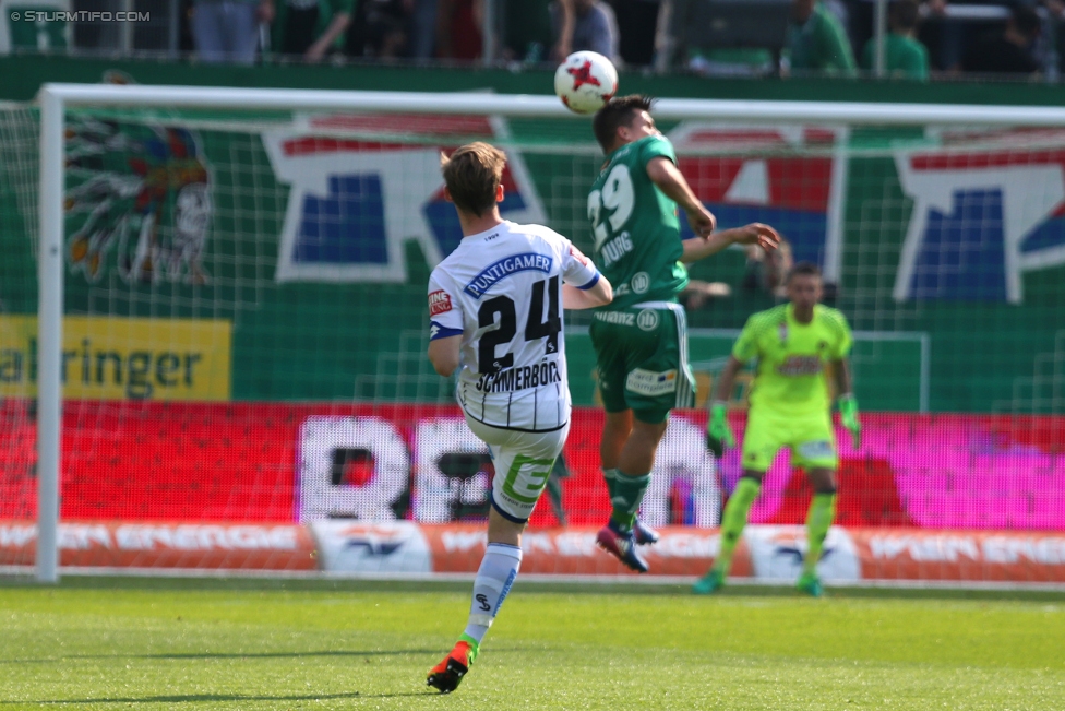 Rapid Wien - Sturm Graz
Oesterreichische Fussball Bundesliga, 34. Runde, SK Rapid Wien - SK Sturm Graz, Weststadion Wien, 21.05.2017. 

Foto zeigt Marc Andre Schmerboeck (Sturm) und Thomas Murg (Rapid)
