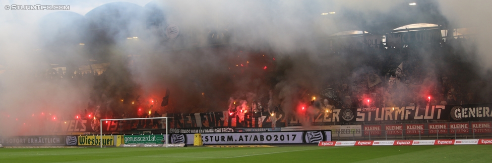 Sturm Graz - Admira Wacker
Oesterreichische Fussball Bundesliga, 35. Runde, SK Sturm Graz - FC Admira Wacker Moedling, Stadion Liebenau Graz, 25.05.2017. 

Foto zeigt Fans von Sturm mit einer Choreografie
Schlüsselwörter: pyrotechnik