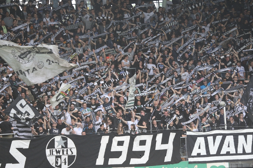 Sturm Graz - Admira Wacker
Oesterreichische Fussball Bundesliga, 35. Runde, SK Sturm Graz - FC Admira Wacker Moedling, Stadion Liebenau Graz, 25.05.2017. 

Foto zeigt Fans von Sturm
