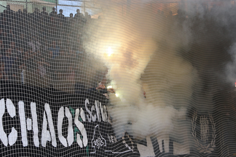 Sturm Graz - Admira Wacker
Oesterreichische Fussball Bundesliga, 35. Runde, SK Sturm Graz - FC Admira Wacker Moedling, Stadion Liebenau Graz, 25.05.2017. 

Foto zeigt Fans von Sturm
