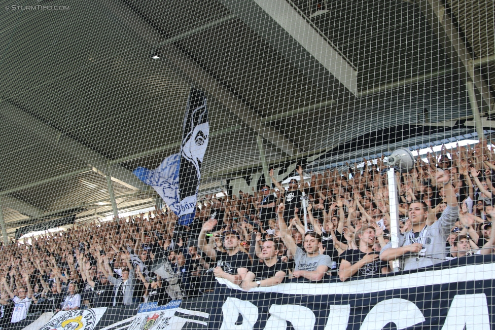 Sturm Graz - Admira Wacker
Oesterreichische Fussball Bundesliga, 35. Runde, SK Sturm Graz - FC Admira Wacker Moedling, Stadion Liebenau Graz, 25.05.2017. 

Foto zeigt Fans von Sturm
