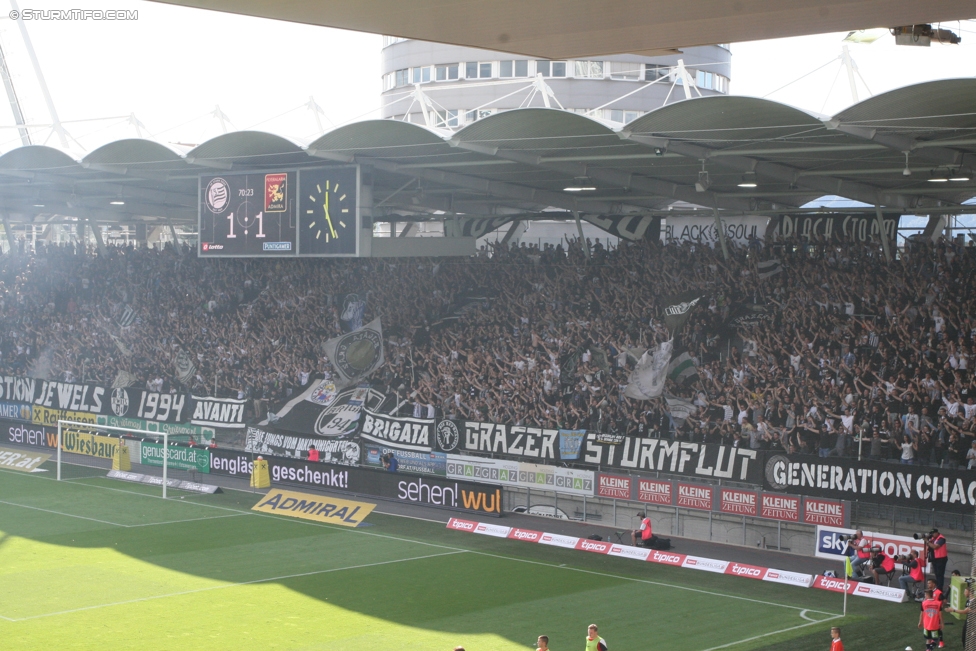 Sturm Graz - Admira Wacker
Oesterreichische Fussball Bundesliga, 35. Runde, SK Sturm Graz - FC Admira Wacker Moedling, Stadion Liebenau Graz, 25.05.2017. 

Foto zeigt Fans von Sturm
