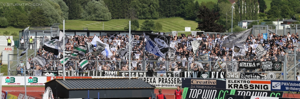 Wolfsberg - Sturm Graz
Oesterreichische Fussball Bundesliga, 36. Runde, Wolfsberger AC - SK Sturm Graz, Lavanttal Arena Wolfsberg, 28.05.2017. 

Foto zeigt Fans von Sturm
