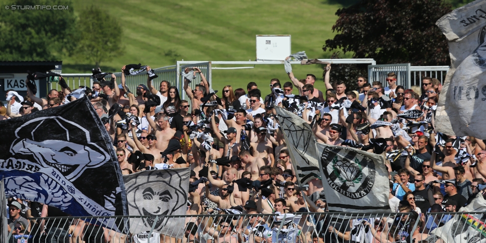 Wolfsberg - Sturm Graz
Oesterreichische Fussball Bundesliga, 36. Runde, Wolfsberger AC - SK Sturm Graz, Lavanttal Arena Wolfsberg, 28.05.2017. 

Foto zeigt Fans von Sturm
